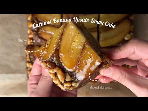 How I make THE MOST DELICIOUS Caramel banana upside-down cake